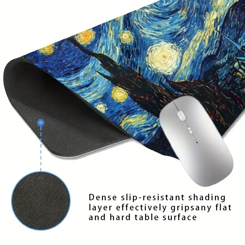 Van Gogh oil painting Game Mouse Pad Rubber Art Speed Painting Mousepad Small Size For 200x240x2mm Gaming Mouse