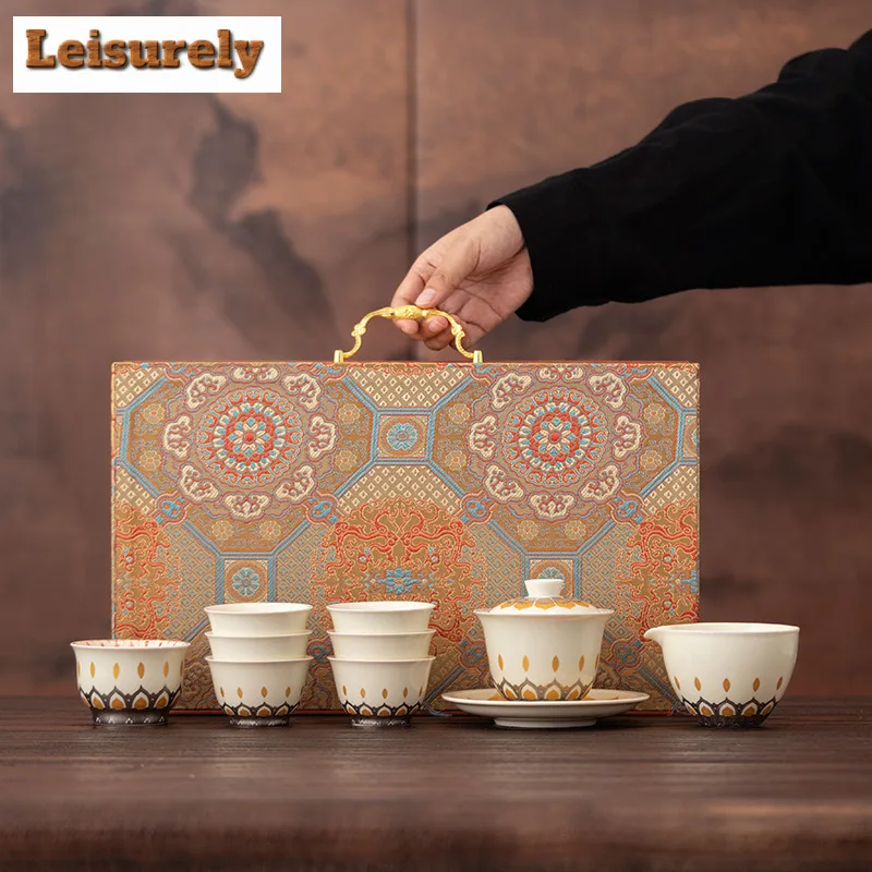 

Dunhuang Ten Thousand Buddhas Tea Set Complete Set Japanese Tea Ceremony Set Teapot And Tea Cup Set Chinese Tea Set Collection