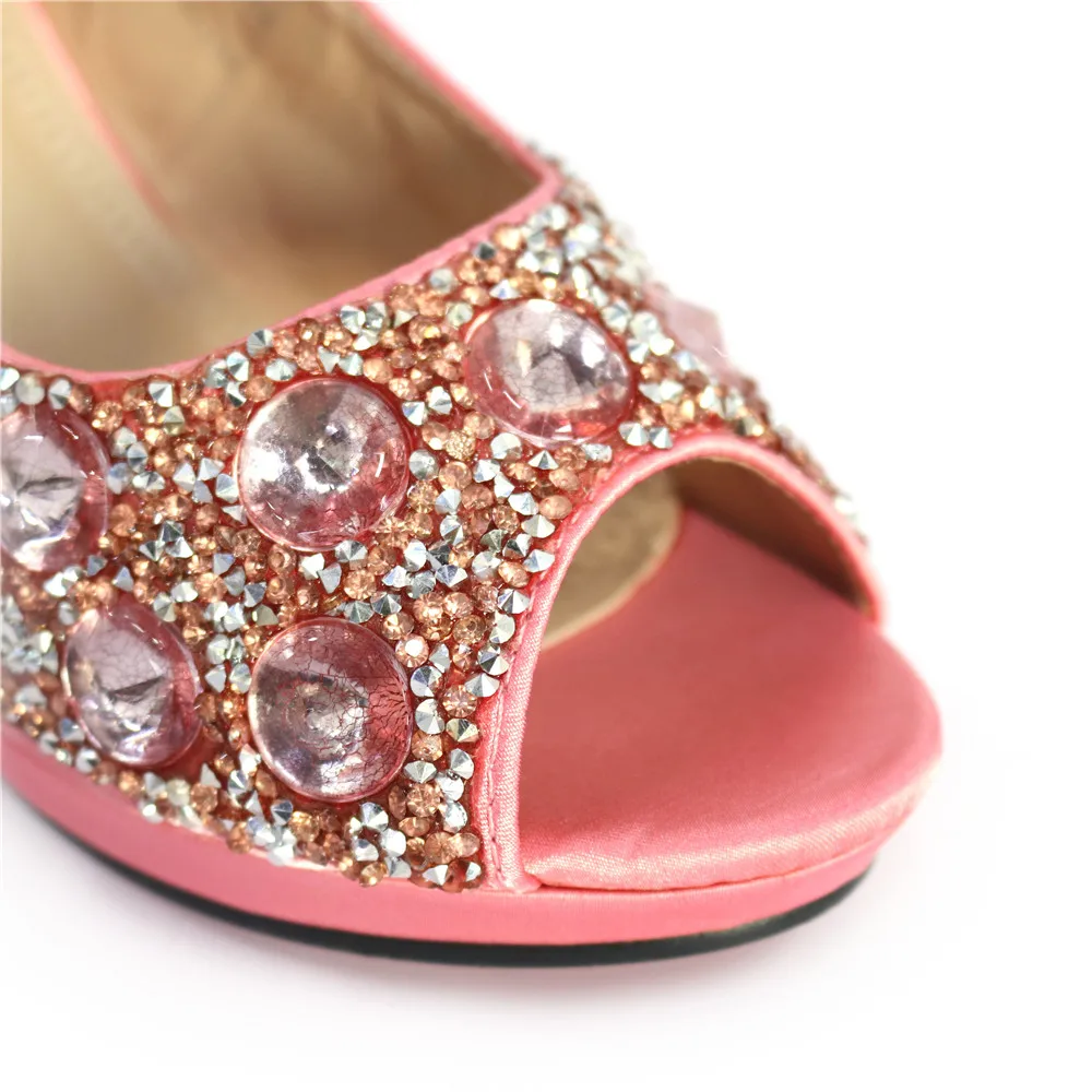 Newest Sexy Pumps Summer Sandals Mules Toe Women Pumps Woman Party Shoes Wedding Pumps Women Shoes Decorated with Rhinestone