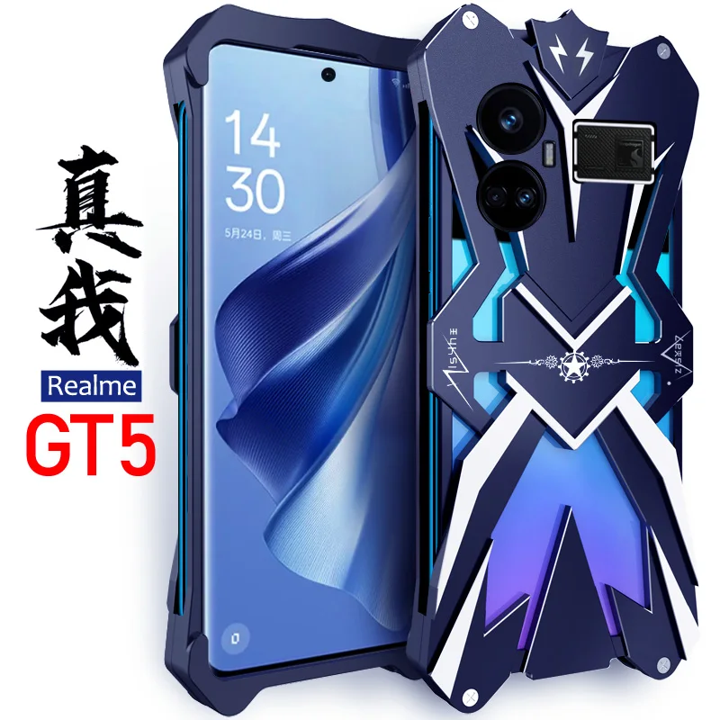 

Роскошный бронированный металлический алюминиевый чехол для Oppo Realme V50s чехол V30 V25 V23i GT 3 5 2 Pro / Realme GT Neo 3 5 Se, противоударный чехол