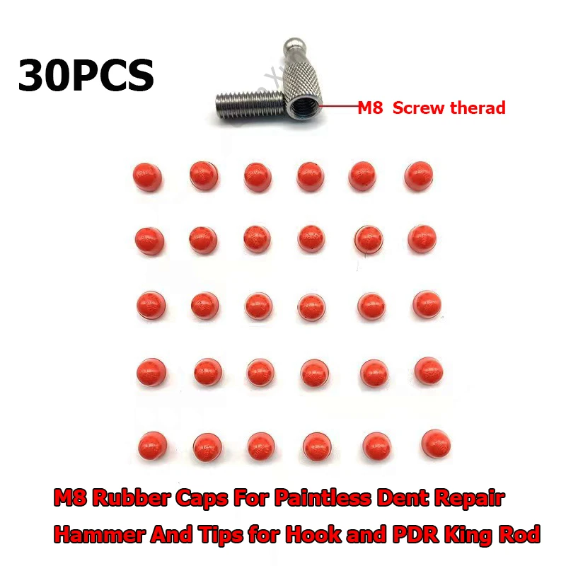 10PCS/30PCS Rubber Tips For Paintless Dent Repair Hammer And Tips for Hook and PDR King Rod