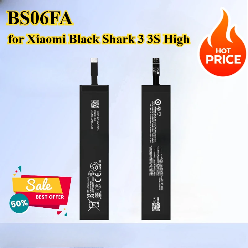 

2 Pieces/batch of BS06FA Batteries Suitable for Xiaomi Black Shark 3 3S High-capacity Replacement Rechargeable Batteries