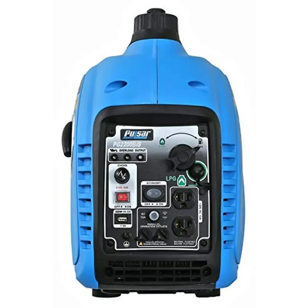 Portable Dual Fuel Inverter Generator 2200W USB Outlet & Parallel Capable OHV Engine 80cc Recoil Start Runtime 8 Hours Sine Wave