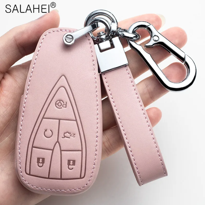 

Leather Car Key Case Cover For Changan CS35 CS55 CS75 CS85 CS95 Plus EADO RAETON CS15 V3 V5 V7 2018 COUPE 2019 2020 Keychain