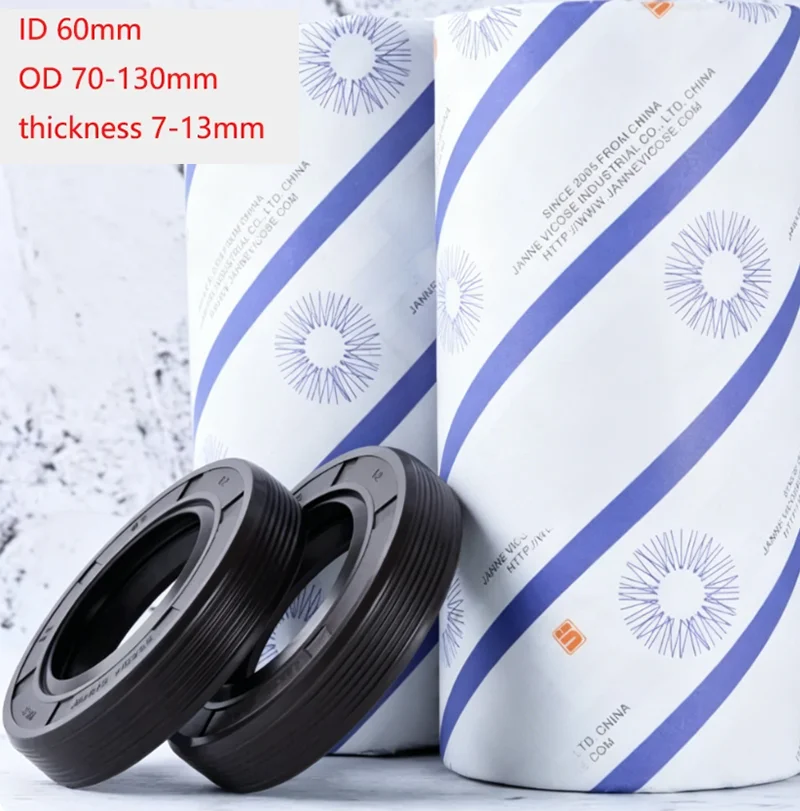 ID 60mm NBR Oil Seal OD 70-130mm Height 7/8/10/12/13mm High Quality Nitrile Rubber+Skeleton+Spring TC/FB/TG4 Skeleton Gasket