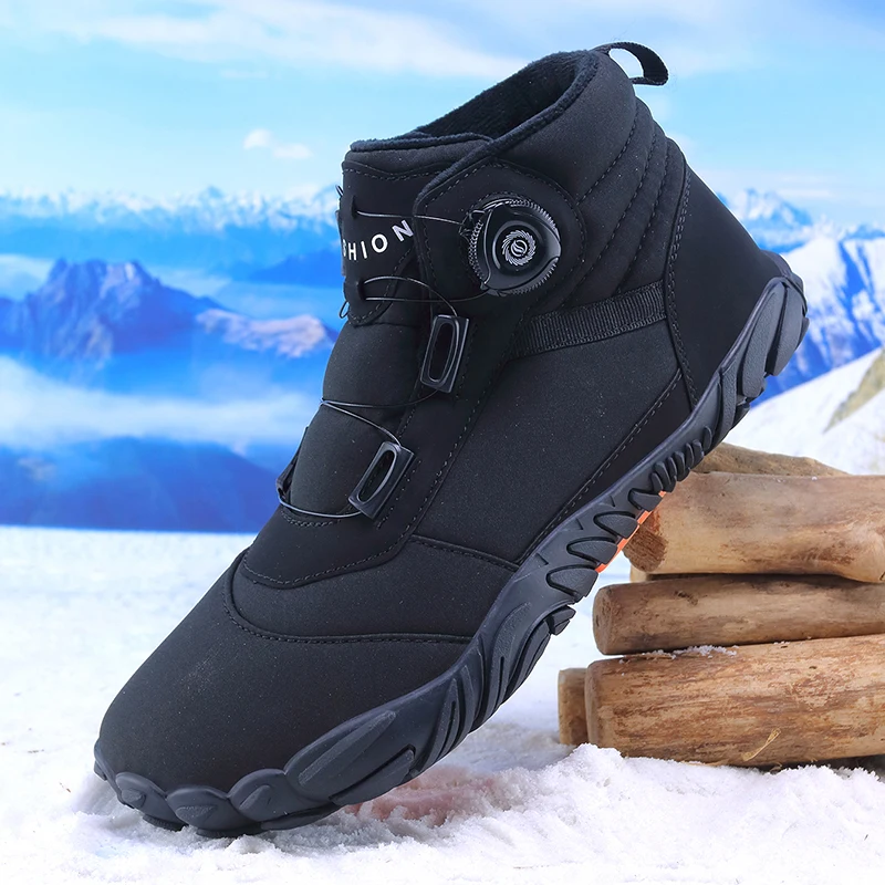 Männer Schnee barfuß Freizeit schuhe neue Winters tiefel Outdoor-Arbeits schuhe Damen warmes Fell Männer Knöchel schuhe männliche Schneeschuhe große