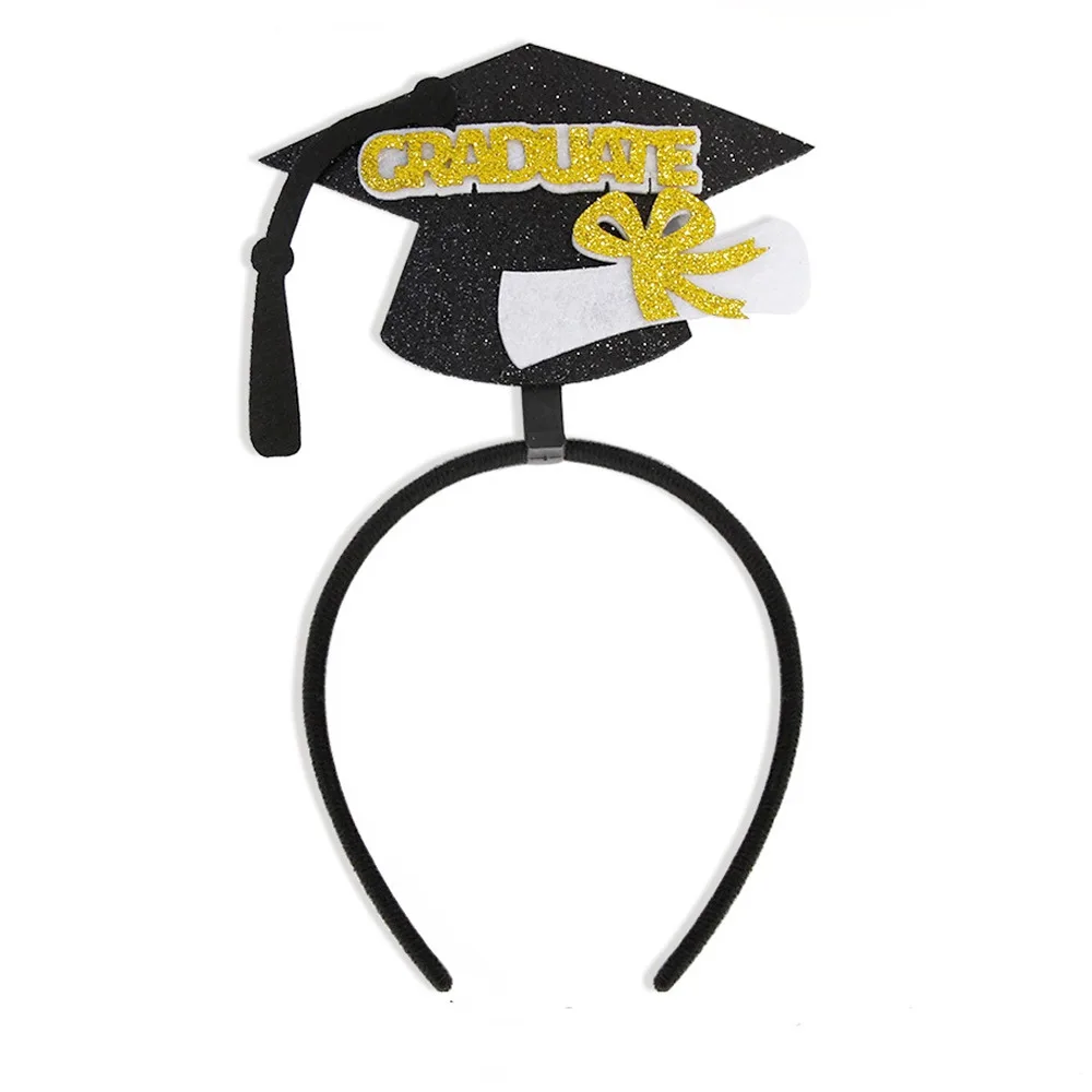 

Celebrate Graduation Cap Headband Colorful Non-slip Grad Cap Headband Shiny Personality Graduation Hat Hairband