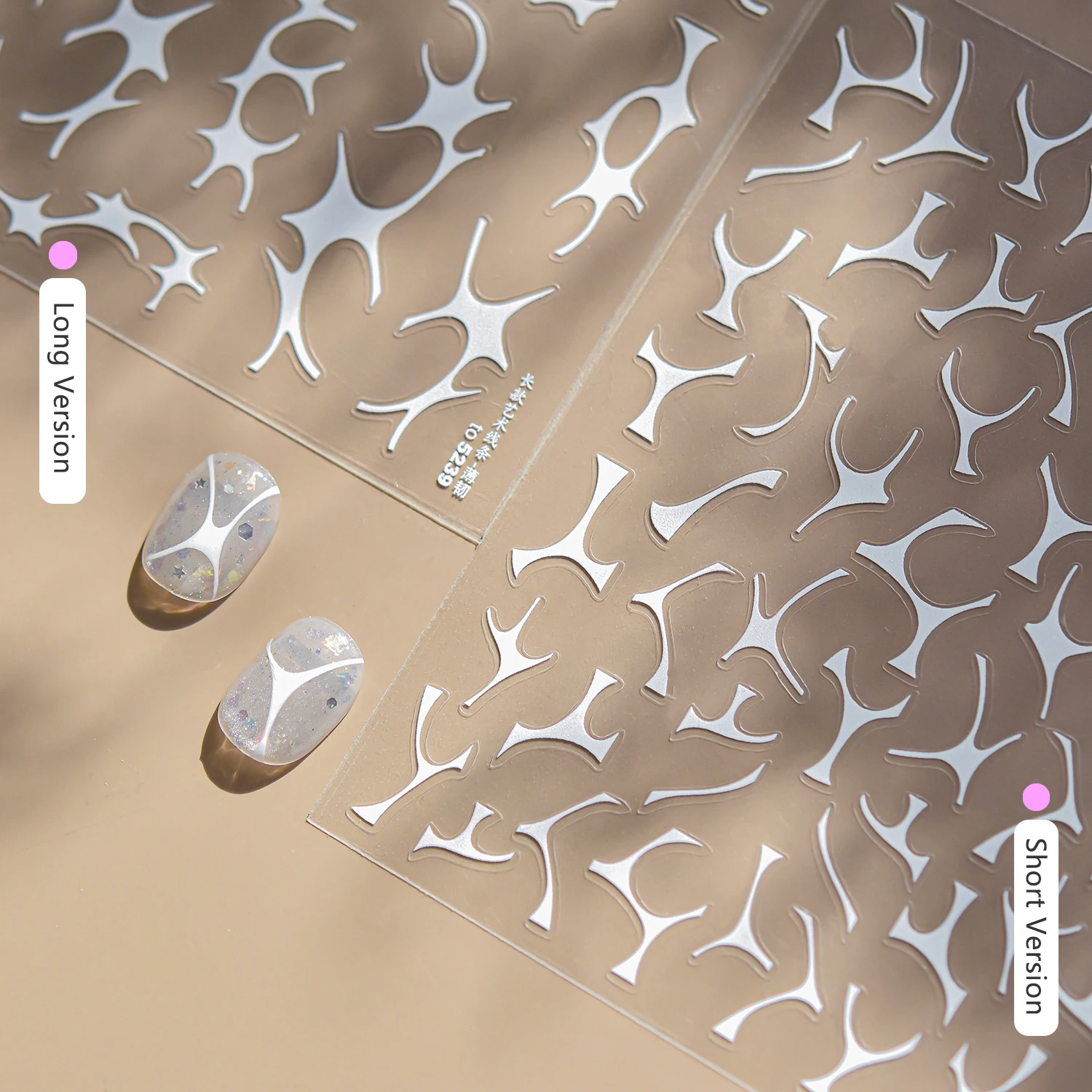 Y2K moderne minimalistische kunstlijnen nail art stickers manicure ontwerpen hoge kwaliteit zelfklevende zwart-witte sticker T-5237