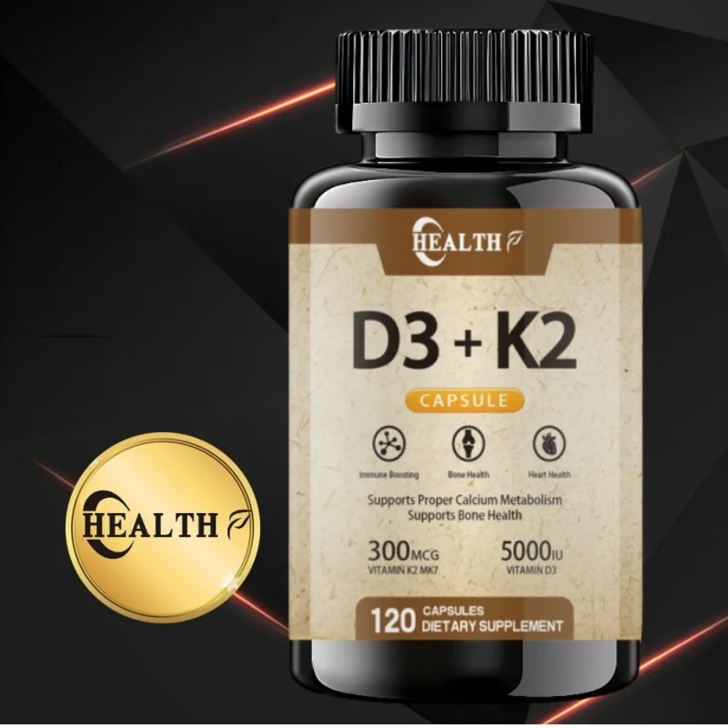 Shengsu K2 mk7 100mcg Vitamin D3 5000IU 120 GlutenFree NonGMO Capsules