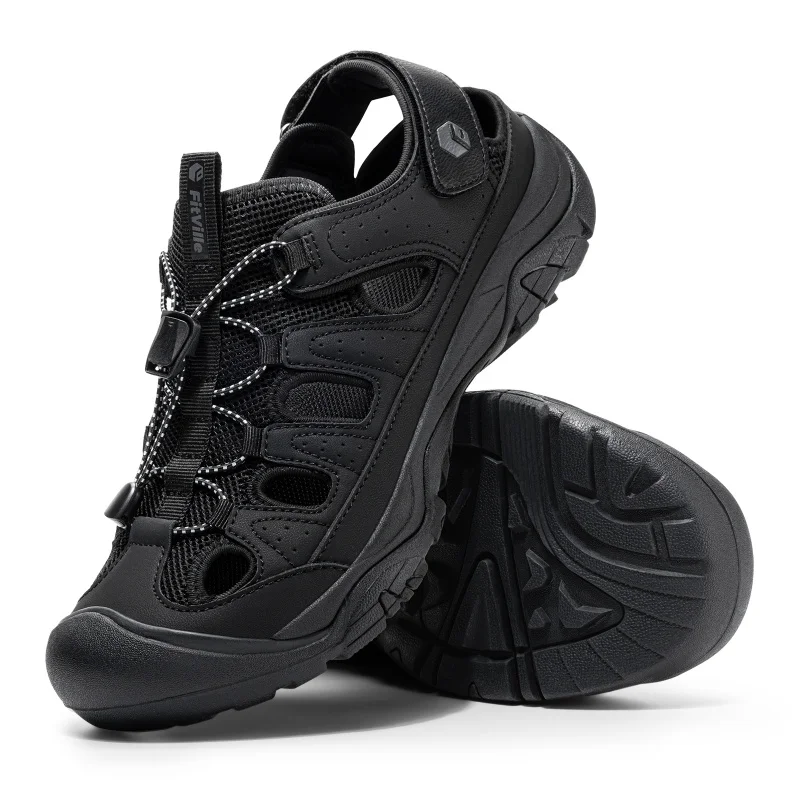 

Мужские широкие сандалии FitVille, мужская ортопедическая обувь, спортивные сандалии для треккинга и пешего туризма с закрытым носком, с поддержкой свода стопы, регулируемые ремешки