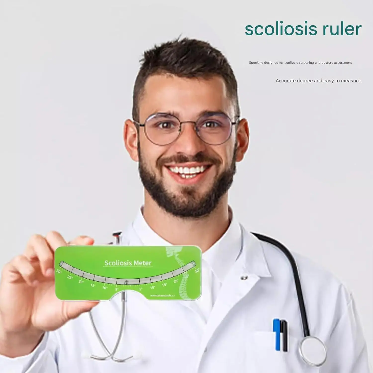 

Human Scoliosis Digital Display Detector, Portable Scoliosis Meter 0‑30° Testing Range for Measuring Spinal Alignment Slope