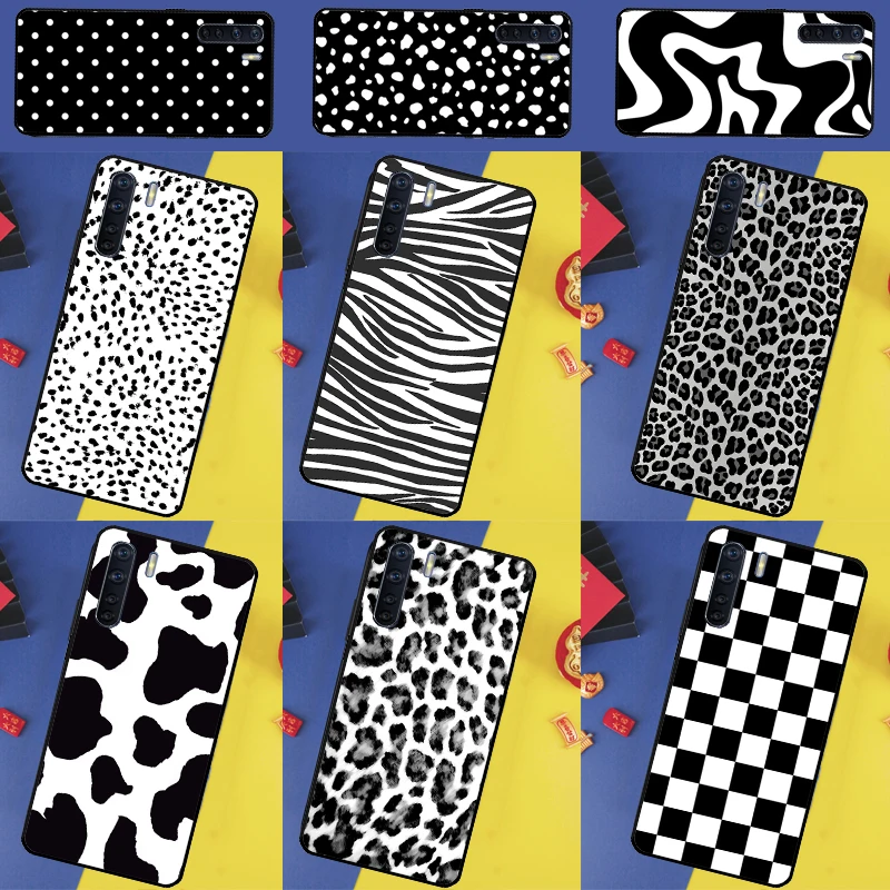 Black and White Dalmatian Cow Zebra For Oppo A18 A38 A58 A78 A98 A40 A60 A80 A74 A94 A54 A16 A76 A96 A15 A57S A17 A77 Phone Case