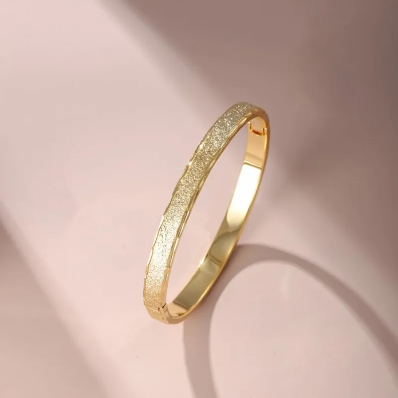 Classical 24K Gold Plated Circle Bangle For Women Charm Jewelry Exquisite Classical Decoration New Trends 2024
