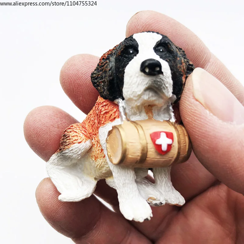 Swiss creative three-dimensional Alpine Saint Bernard travel commemorative crafts magnet refrigerator sticker