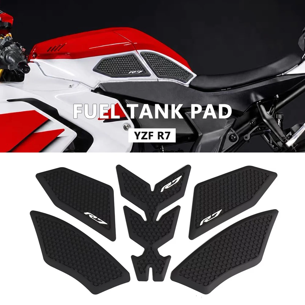 2026 Motorrad-Tanktraktionspad Seitlicher Gas-Kniegriff Schutzaufkleber Schutzfolie Kraftstofftankpad für YAMAHA YZF R7 YZFR7 YZF-R7