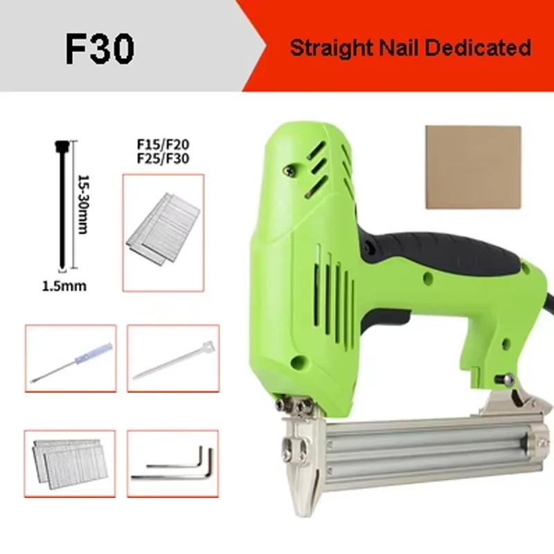 TUNGFULL 220V Electric Nail Gun Stapler F30 F422 - DIY Hand Tool for Woodworking Furniture Tacker Framing