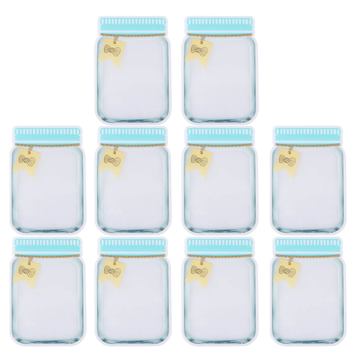 

10 Pcs Tea Bag Reusable Sealed Food Packing Storage Bags for Snack Jar Mason Shape Creative Design Sealing Bag Food Grade