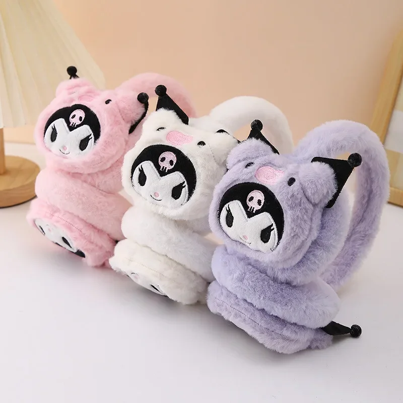 Sanrios Anime Kawaii Toy My Melody Cinnamoroll Kuromi Hellokittys Pompom Purins Cold Proof Ear Warmers Birthday Christmas Gifts