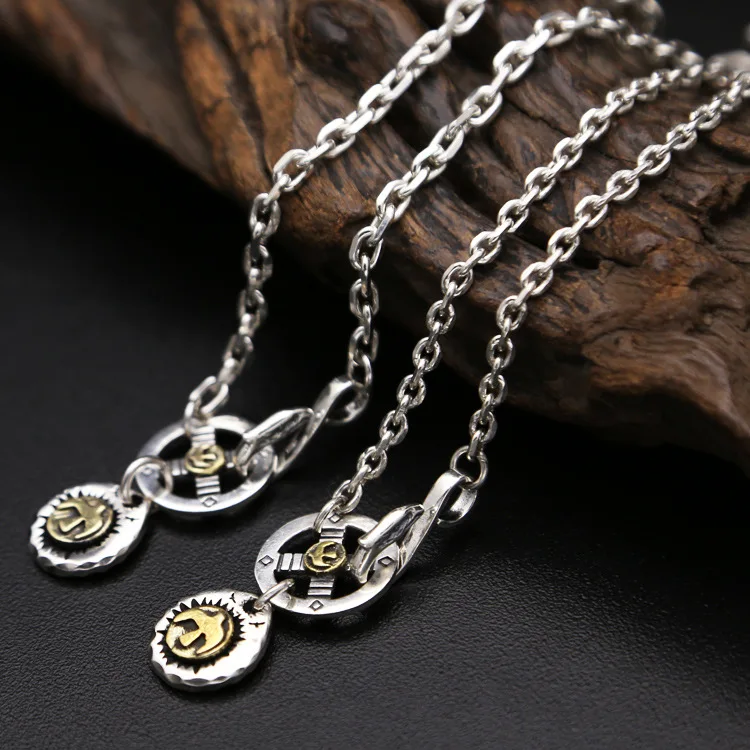 necklace manufacturer wholesale taikura eagle cross wheel korean style men's and women's sweater chain bright silver long chain