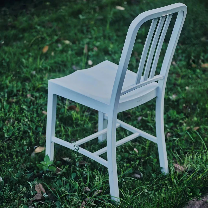 Vintage Navy Chair, Iron Art Dining Chair, Industrial Style Hot Pot Restaurant, Sturdy Imitation Stainless Steel Chair