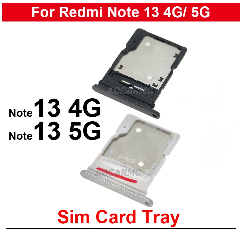 Sim Card Tray Holder Socket Slot Replacement Parts For Redmi Note13 4G / 5G