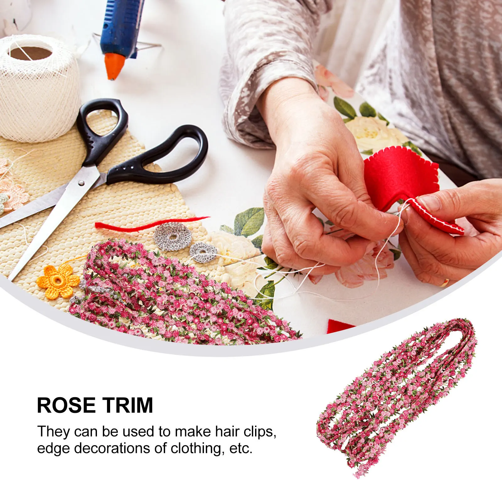 

4.5M Colorful Small Floral Lace Trim Embroidered Flowers For Sewing Craft Diy Wedding Appliques Bridal Decoration Scrapbooking