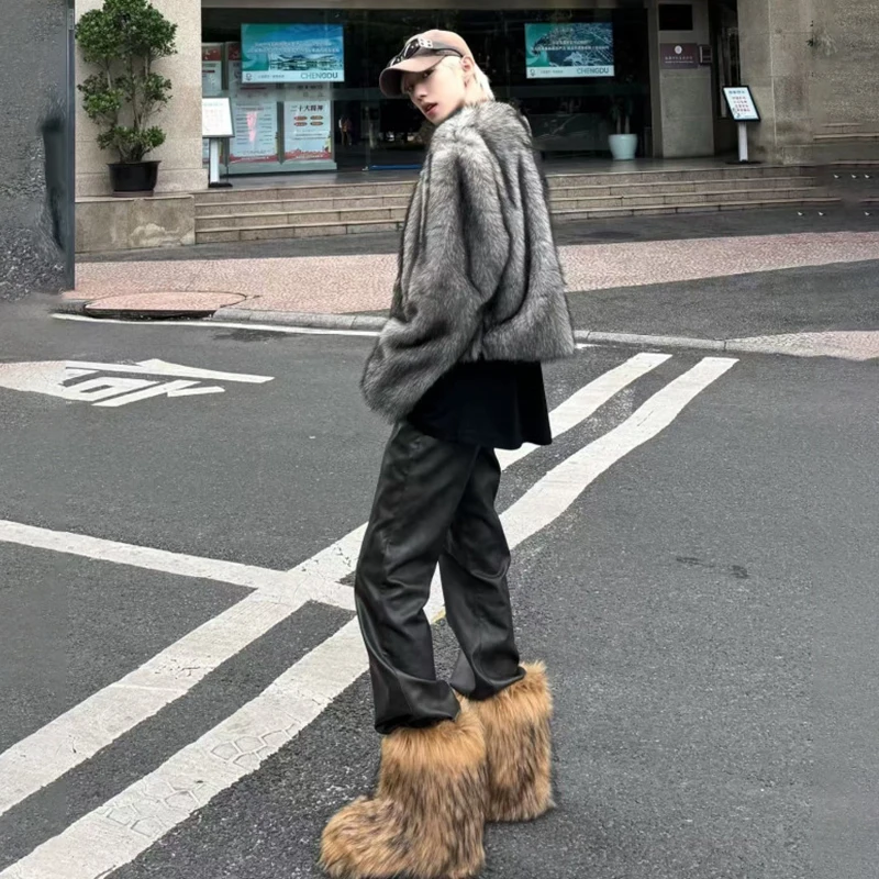 LUZHEN 2025 Inverno Nuova Moda di Lusso Temperamento Pelliccia Sintetica Parka Giacca da Uomo Alla Moda di Alta Qualità Bello Cappotto Imbottito JY5413