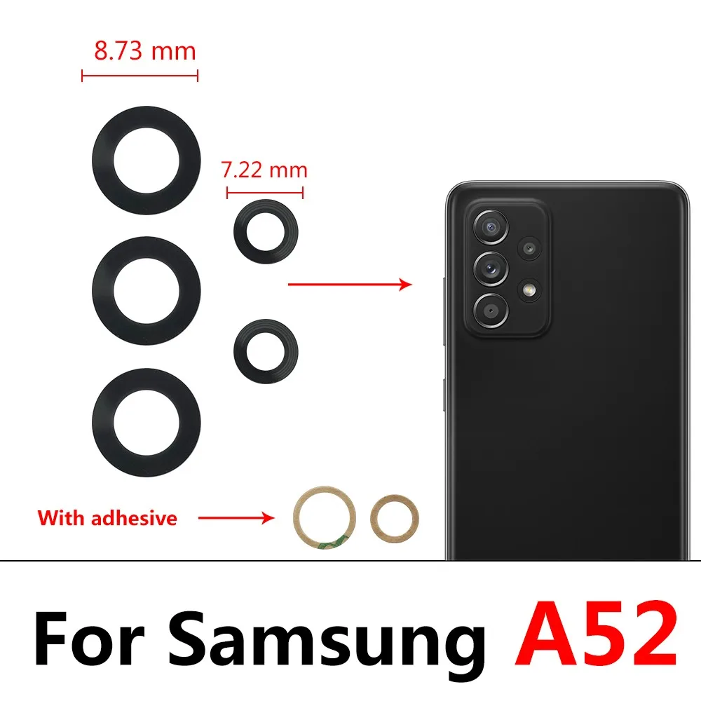 New Camera Glass Lens For Samsung Galaxy A01 A11 A21 A21S A31 A41 A51 A71 A12 A31S A42 A32 A52 A72 Back Camera Lens Replacement