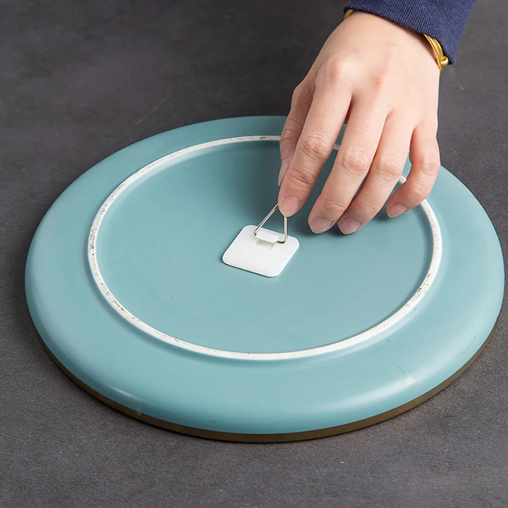 

For Hanging Photo Round and square Plate Hanger Wall Dishes Hook Plate Holders Self-Adhesive Wall Art Decor Supplies