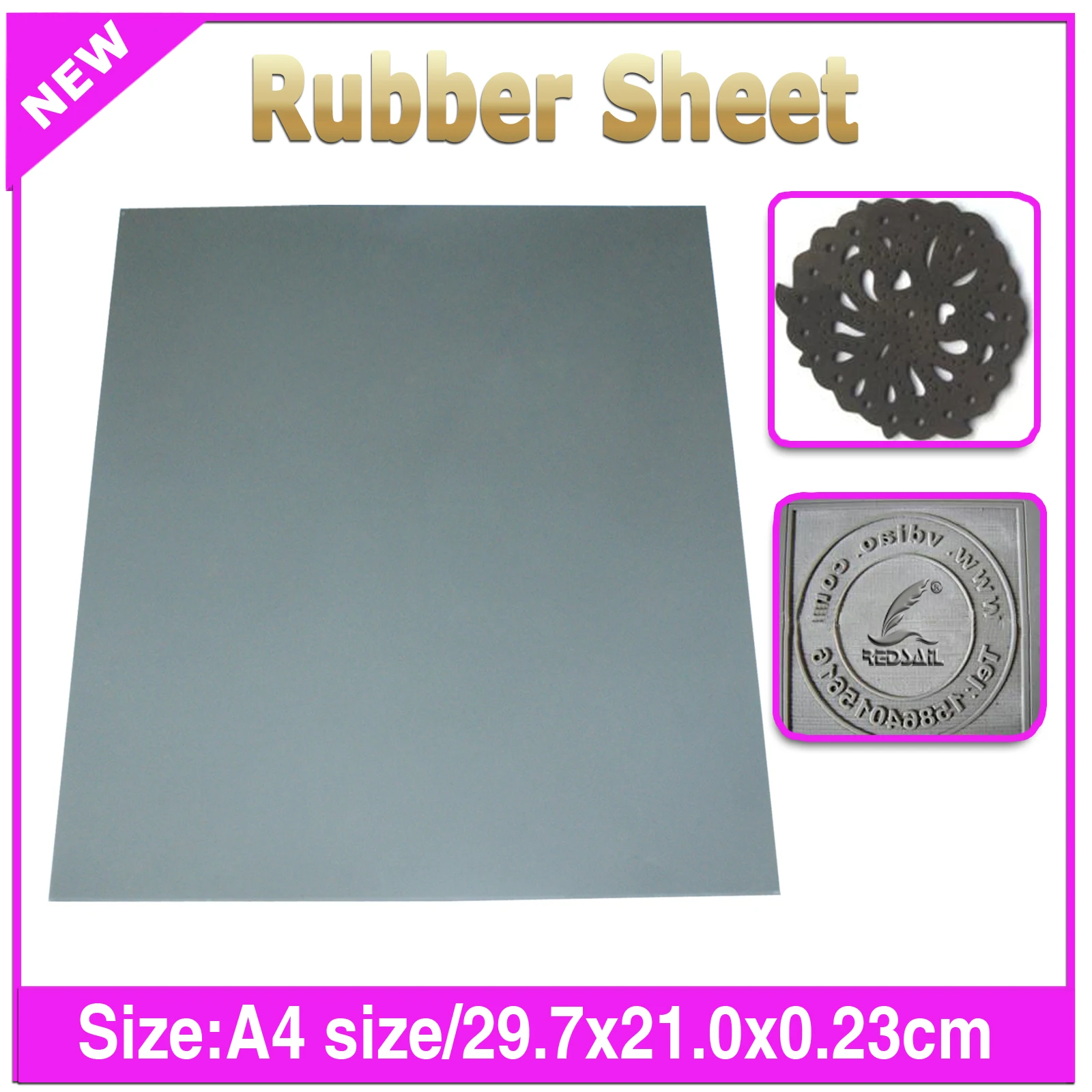 Hot 2.3mm Rubber Gray Stamp Rubber Materials For Laser Cutting Engraving Machine 2pcs