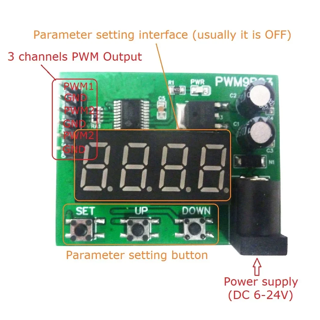20Hz-1MHz Frequency Duty Cycle Square Wave Pulse Adjustable Module 3Ch PWM Signal Generator DC 12V 24V