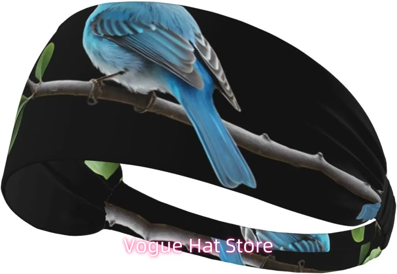 

Эластичная повязка на голову для тренировок — мягкая и дышащая повязка на голову для бега, езды на велосипеде, йоги и других принтов синих птиц