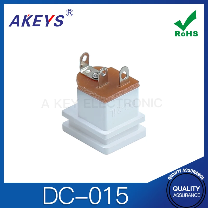 10 قطعة DC-015 القطر الخارجي 6.4 مقبس طاقة عمودي تيار مستمر 3 دبوس واجهة مربعة مقبس أنثى أبيض جميع النحاس