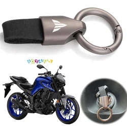 For Yamaha MT07 MT09 MT03 MT10 MT25 MT Luxury Leather Keychain Key Rings Motorcycle Accessories Keychain Keyring