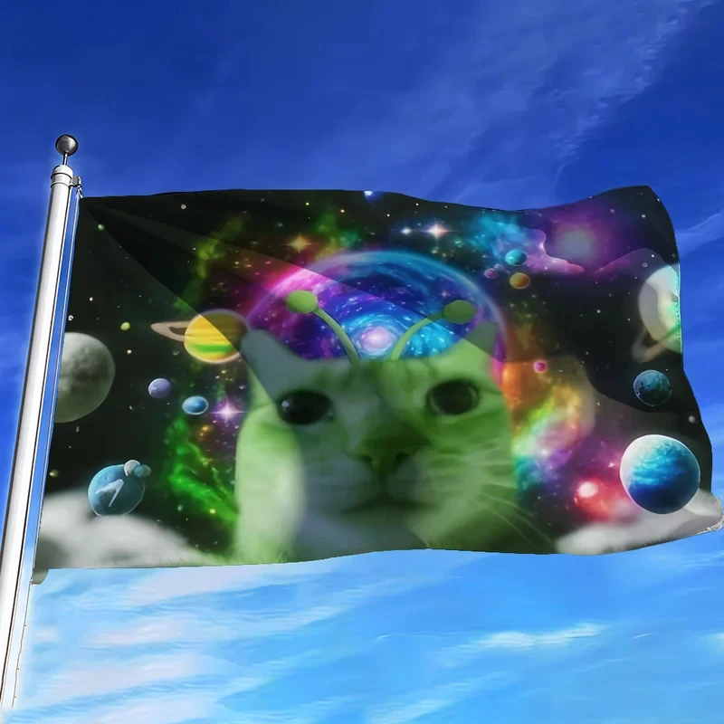 VIKAMA Funny Cat Meme Tapestry Kawaii Aesthetic Wall Hanging Art Banner Party Club Dorm Decor Gift for Cat Lover Cloth