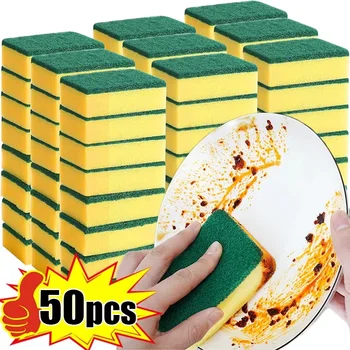 Highly absorbent double-sided sponge magic cleaning pot rust...
