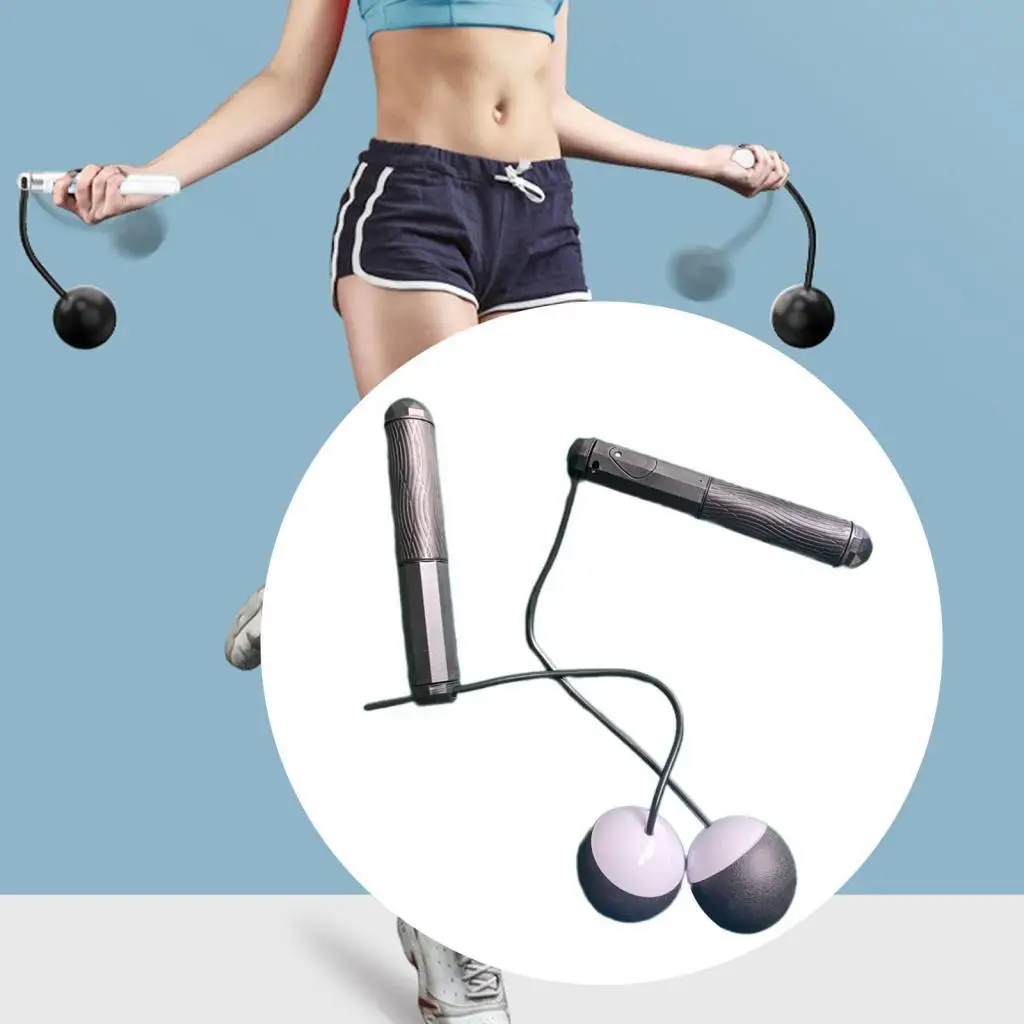 Cordless Jump Rope for Adults Kids Weighted Handles Digital Display Ropeless Skipping Rope Home Gym Workout Equipment