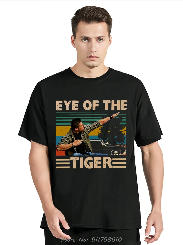 Dean Winchester Supernatural Eye Of The Tiger Vintage Retro Gift T-shirt Casual Sam Fans Popular Tagless Unisex O-Neck Tshirt