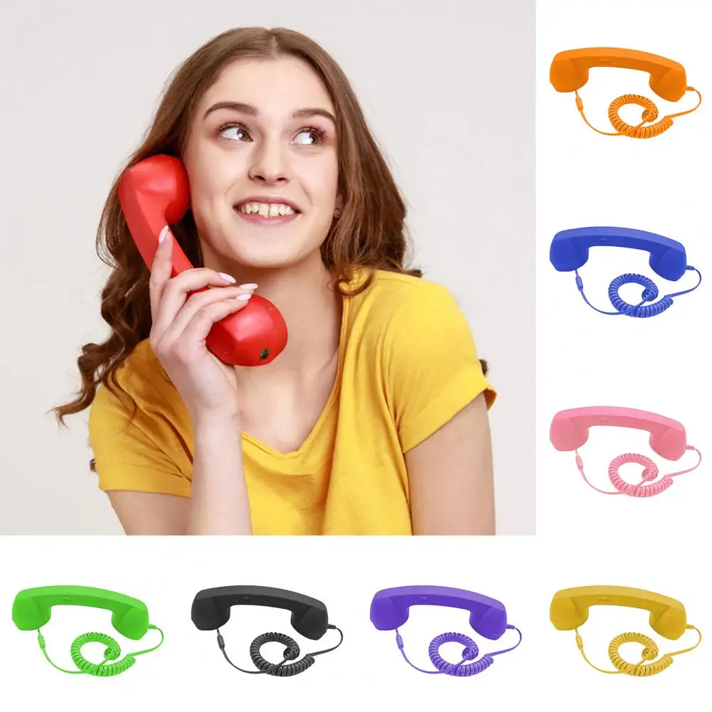 Wired Phone Handset Vintage Retro Phone Handset with Microphone Speaker for Cellphones Universal 3.5mm Socket Smartphone