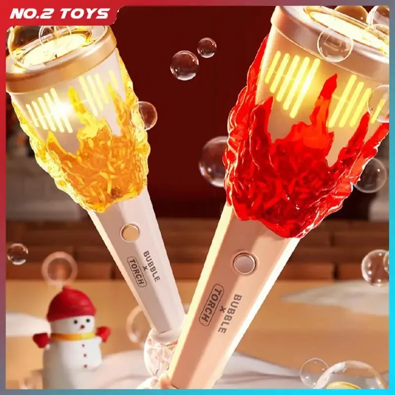 N ホールハンドヘルド電動バブルマシン子供のトーチバブル杖おもちゃ連続自動シャボン吹きバブルガンキッズギフト