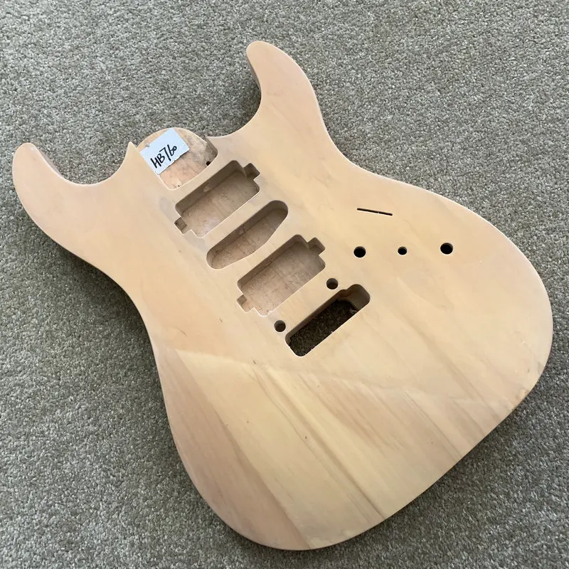 HB760 Unfinished  Electric Guitar Body HSH Pickups Solid Basswood Two Points Fixed Tremolo Parts Replace Accessories NO Paints