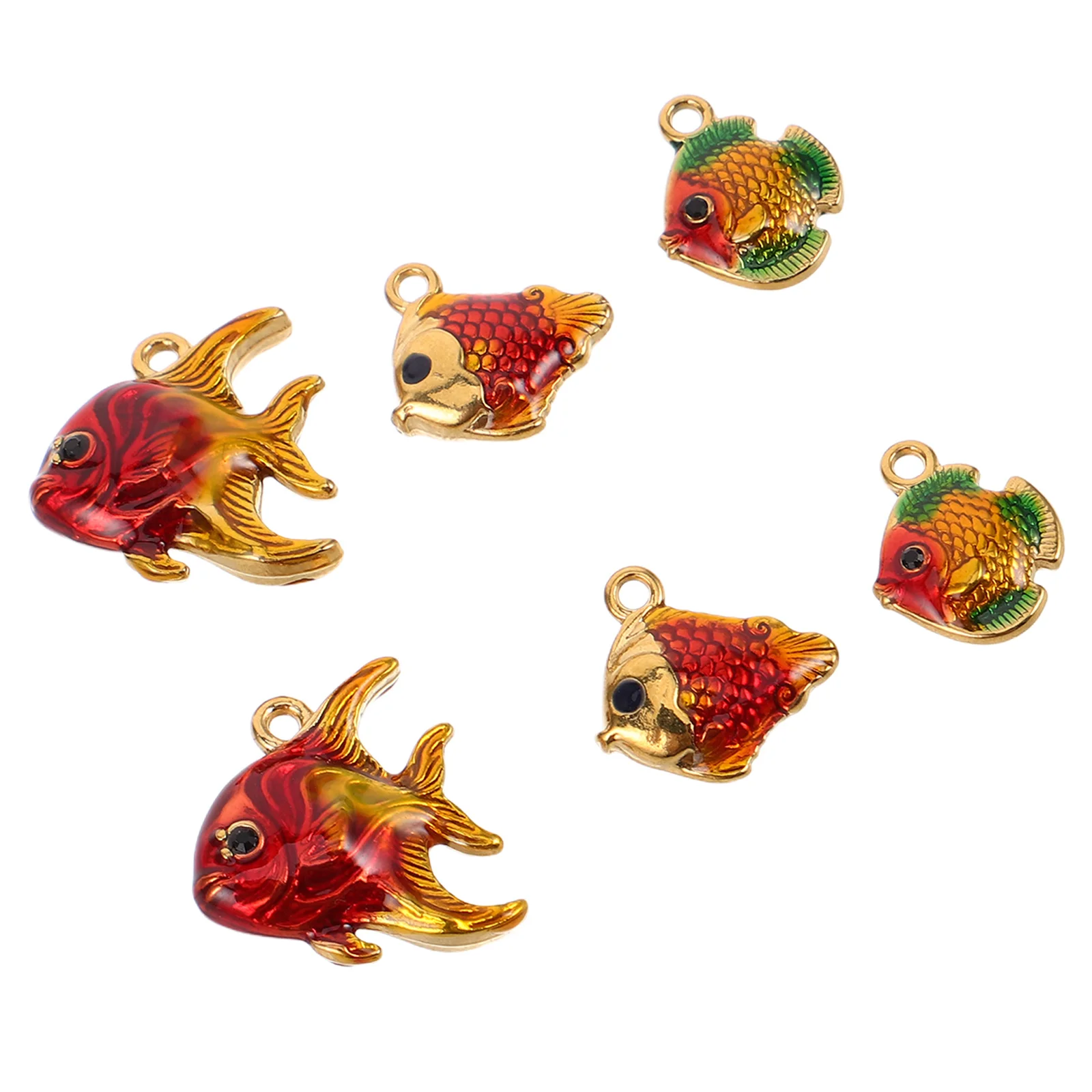 

6 Pcs Fish Charm for Bracelet Cute Animal DIY Clownfish Jewelry Pendant Necklace