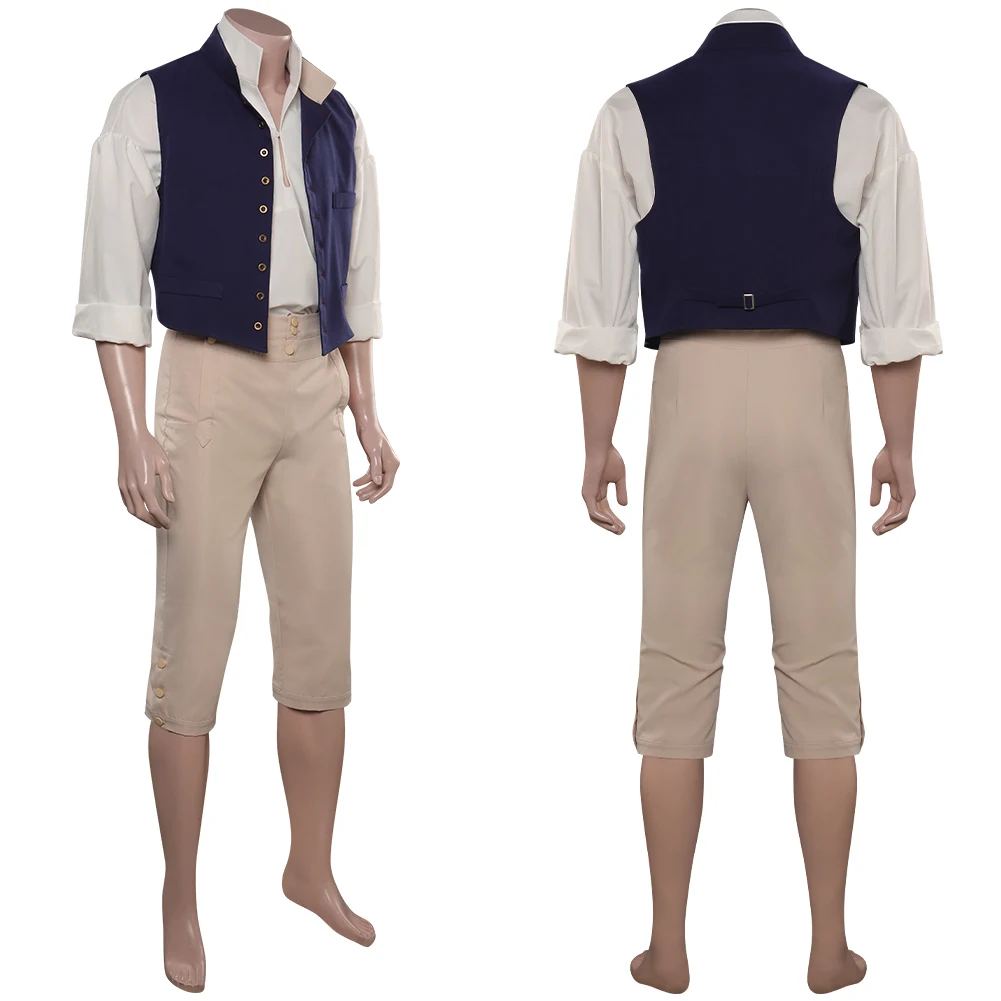 Disfraz de Prince Eric para hombre, traje de Cosplay, Top, pantalones, chaleco, Halloween, carnaval, fiesta