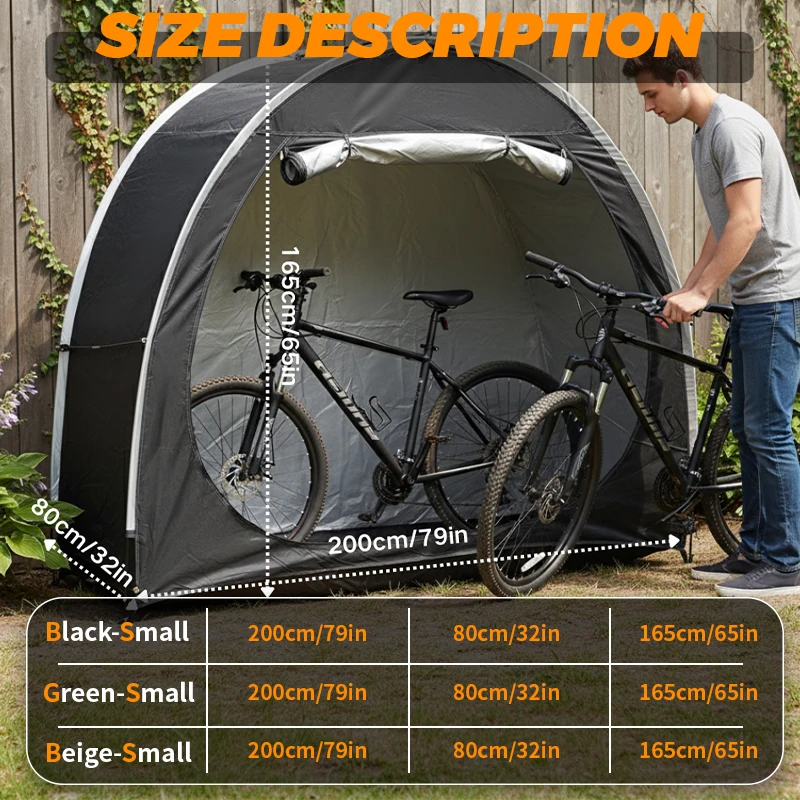 1 Pack Bike Garage Shed, Sturdy Tent for Bikes, Space Saving Shelter for Apartment Balcony Riders.