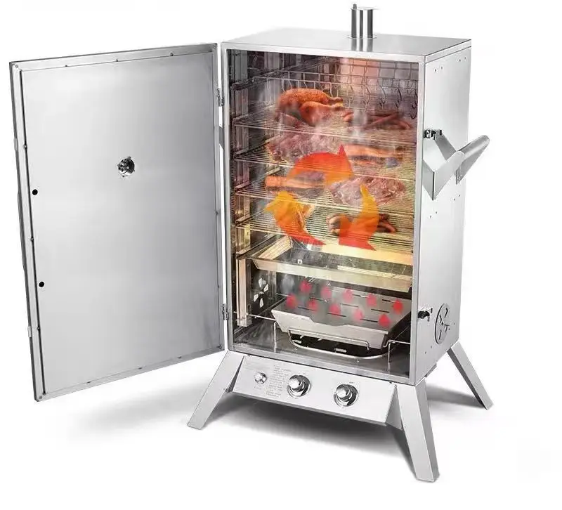 Stainless Steel Commercial Smokehouse Vertical Meat Smoker House Machine Meat Smoking Ovens Product Making Machines