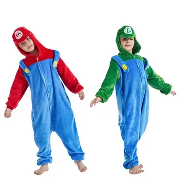 Anime Brothers Cartoon Game Cosplay Costume Anime Figure Luigi One-piece Pajamas Kawaii…
