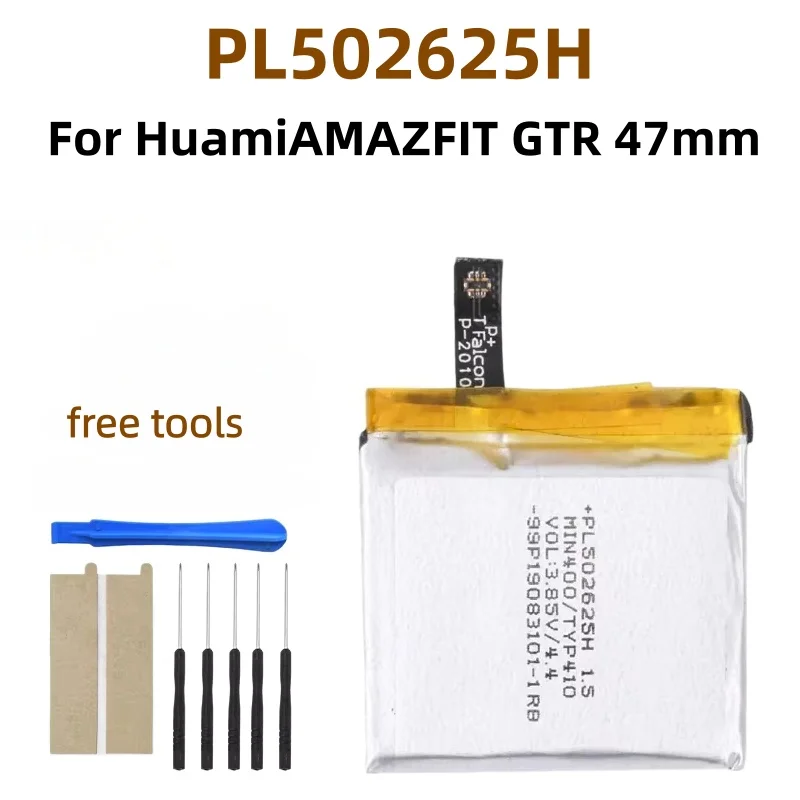 High Quality 410mAh New PL502625H Replacement Battery for Huami AMAZFIT GTR 47mm Smart Sports Watch with Free Repair Tools
