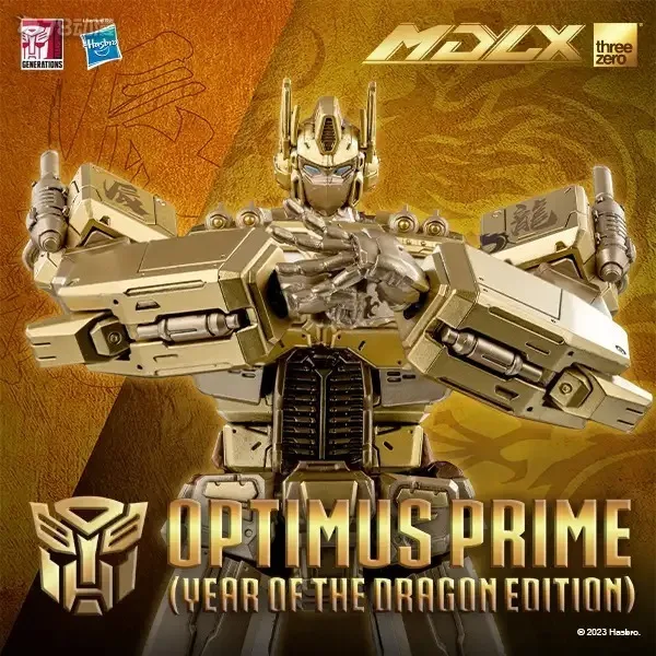 In Stock 3A THREEZERO MDLX Optimus Prime (YEAR OF THE DRAGON EDITION) Movable Model Toy Collect Transformers G1 Gold Edition