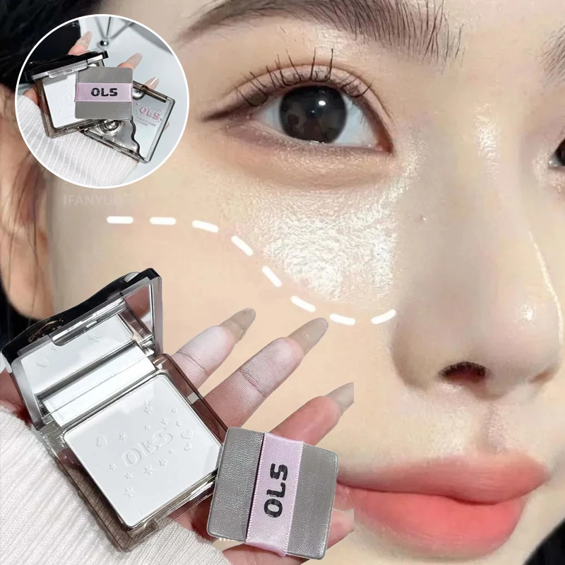 Wit blokpoeder Zachte focus Oil Control Setting Matte geperste poeder Natuurlijke concealer Los poeder voor gezichtscontouren Make-up