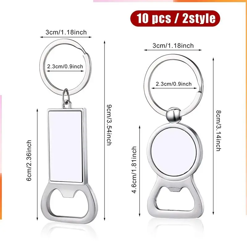 A92Z 40 pezzi portachiavi vuoti per sublimazione apribottiglie in metallo per sublimazione portachiavi vuoto portachiavi per trasferimento di calore in alluminio